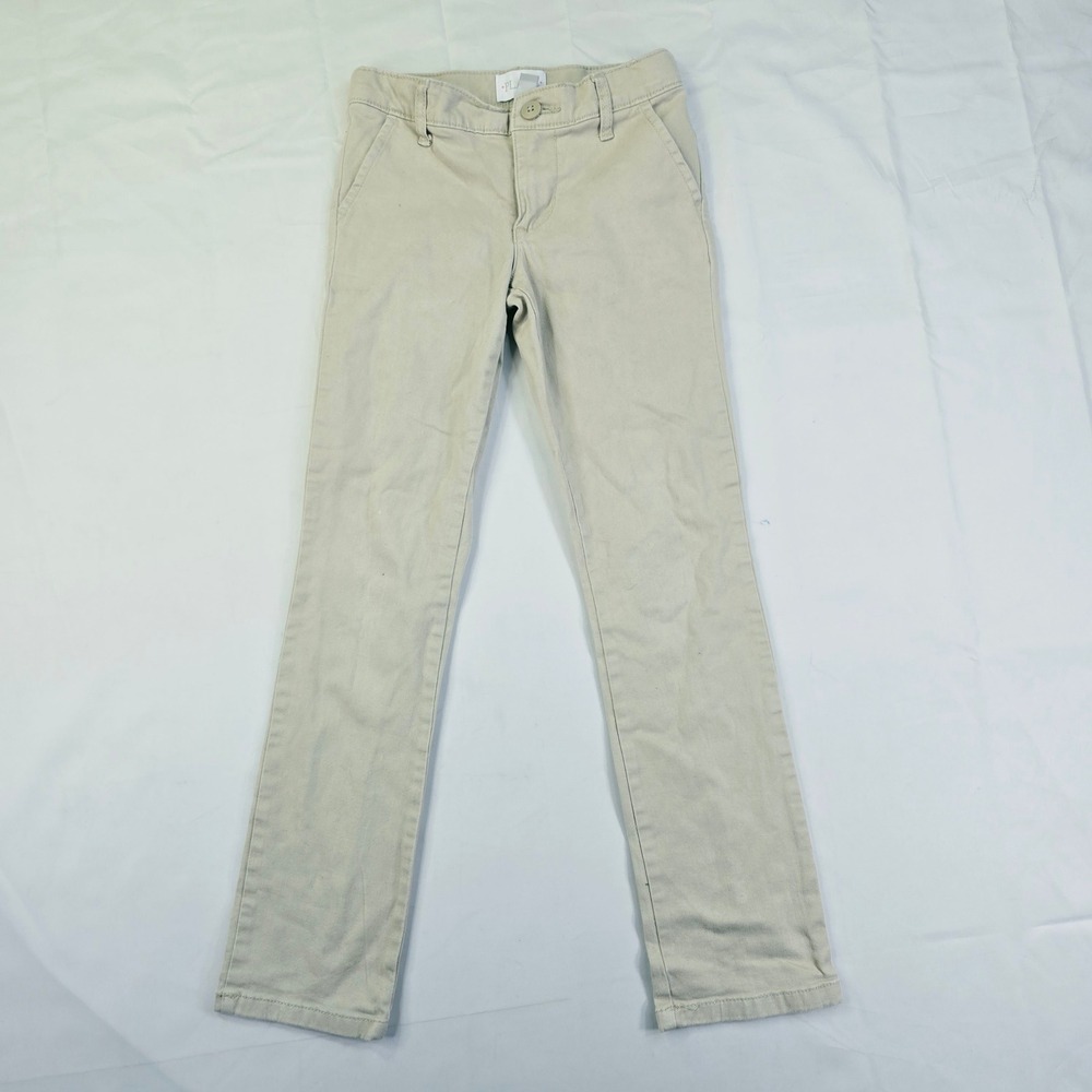 The Children's Place Kids Slim Chino Pants Size 8 Beige Khaki Uniform Trousers